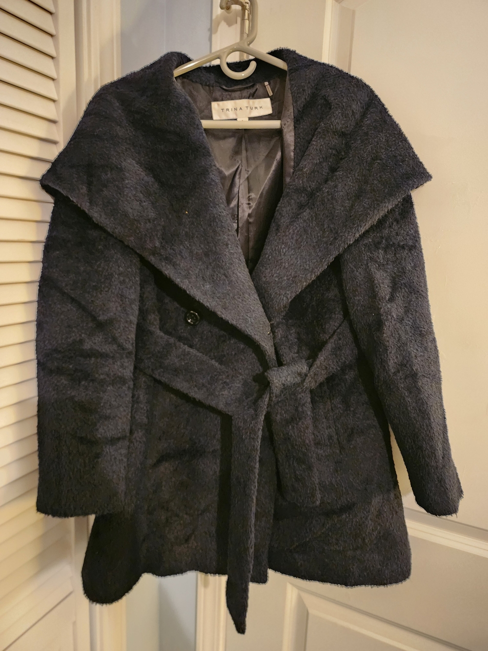 TRINA TURK Women's Faux-Fur Belted Coat